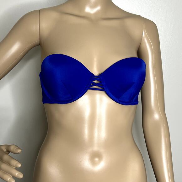 Victoria's Secret Blue Strapless Push Up Bikini Top - Picture 1 of 8